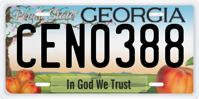 GA license plate CEN0388