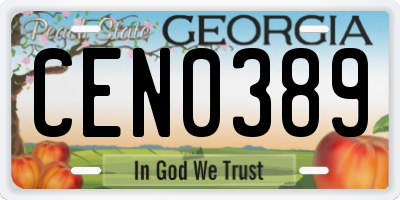 GA license plate CEN0389