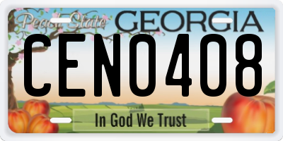 GA license plate CEN0408