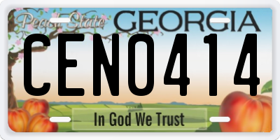 GA license plate CEN0414