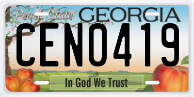 GA license plate CEN0419