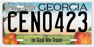GA license plate CEN0423