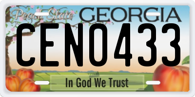 GA license plate CEN0433