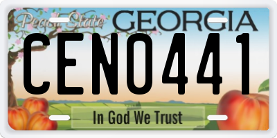 GA license plate CEN0441