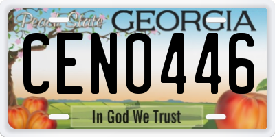 GA license plate CEN0446