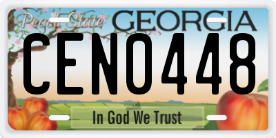 GA license plate CEN0448