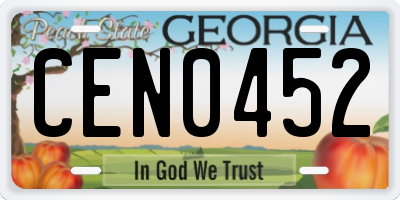 GA license plate CEN0452