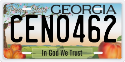 GA license plate CEN0462