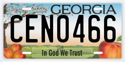GA license plate CEN0466
