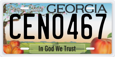 GA license plate CEN0467