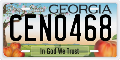 GA license plate CEN0468