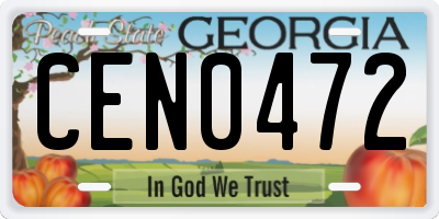 GA license plate CEN0472