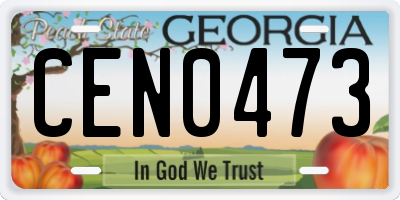 GA license plate CEN0473