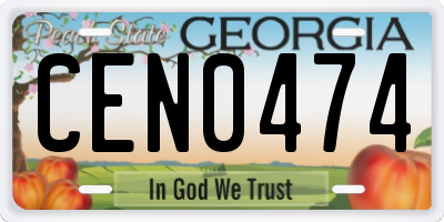 GA license plate CEN0474