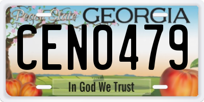 GA license plate CEN0479