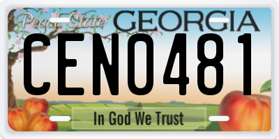 GA license plate CEN0481