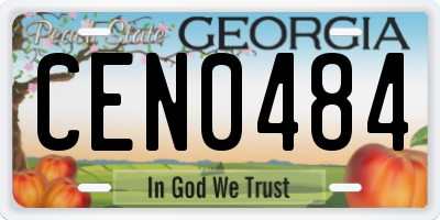 GA license plate CEN0484