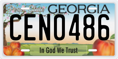 GA license plate CEN0486