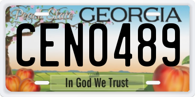 GA license plate CEN0489