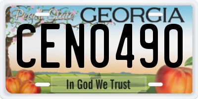 GA license plate CEN0490