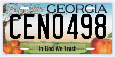 GA license plate CEN0498