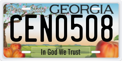 GA license plate CEN0508
