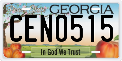 GA license plate CEN0515