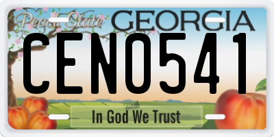 GA license plate CEN0541