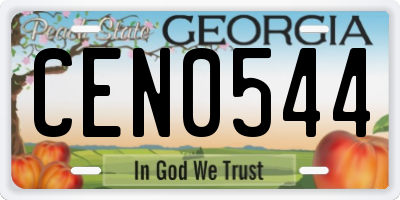 GA license plate CEN0544