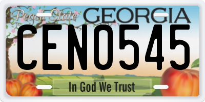 GA license plate CEN0545