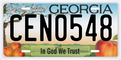 GA license plate CEN0548