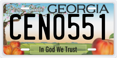 GA license plate CEN0551