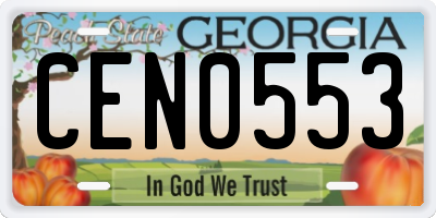 GA license plate CEN0553