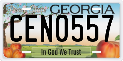 GA license plate CEN0557