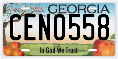 GA license plate CEN0558