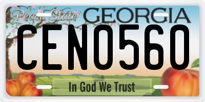 GA license plate CEN0560