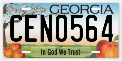 GA license plate CEN0564