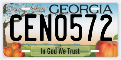 GA license plate CEN0572