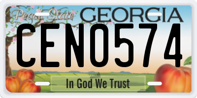 GA license plate CEN0574