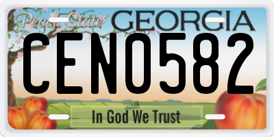 GA license plate CEN0582