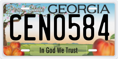 GA license plate CEN0584