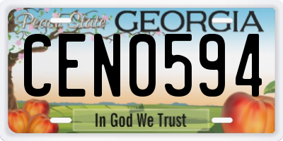GA license plate CEN0594
