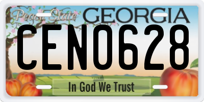 GA license plate CEN0628