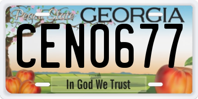 GA license plate CEN0677