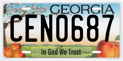 GA license plate CEN0687