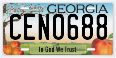 GA license plate CEN0688