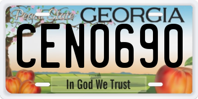 GA license plate CEN0690