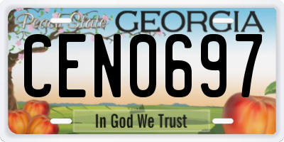 GA license plate CEN0697