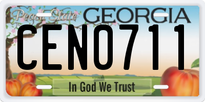 GA license plate CEN0711