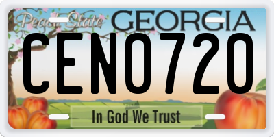 GA license plate CEN0720
